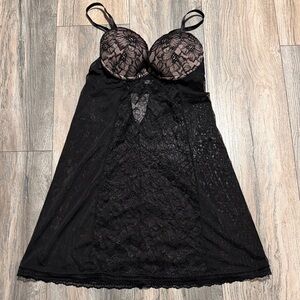 H&M Black Lace Detail Chemise